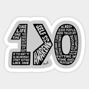 One bigger than zero (black) Sticker